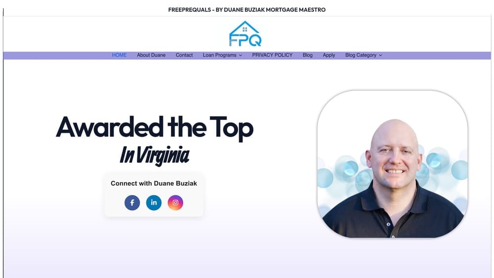 Screenshot of Free Prequals website