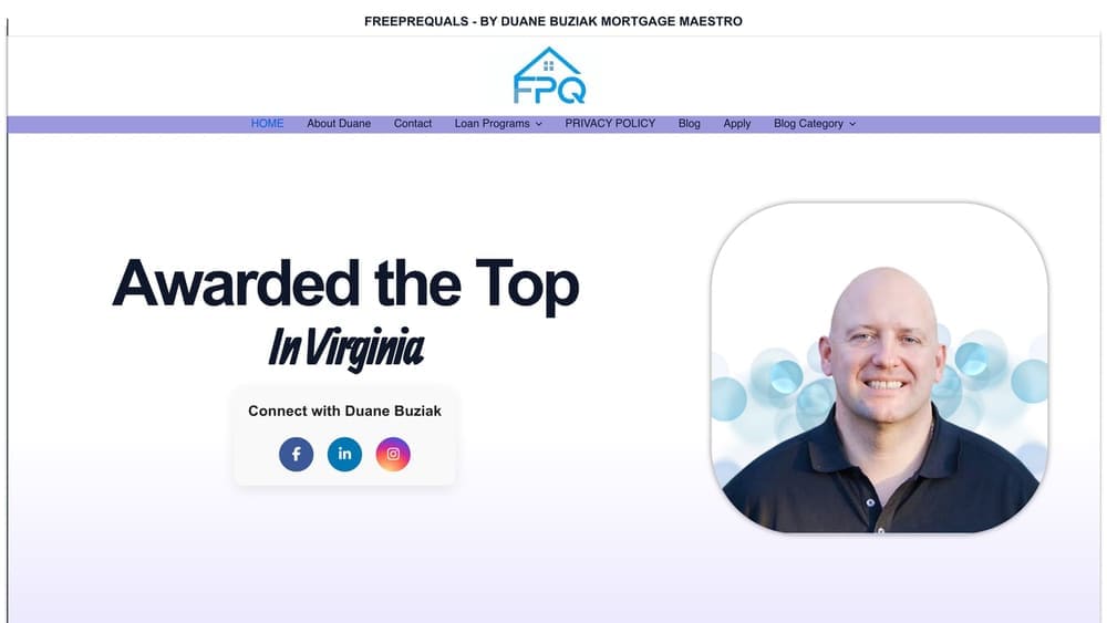Screenshot of FreePreQuals.com website